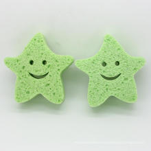 kids colourful five -point-star shape  bath cellulose sponge